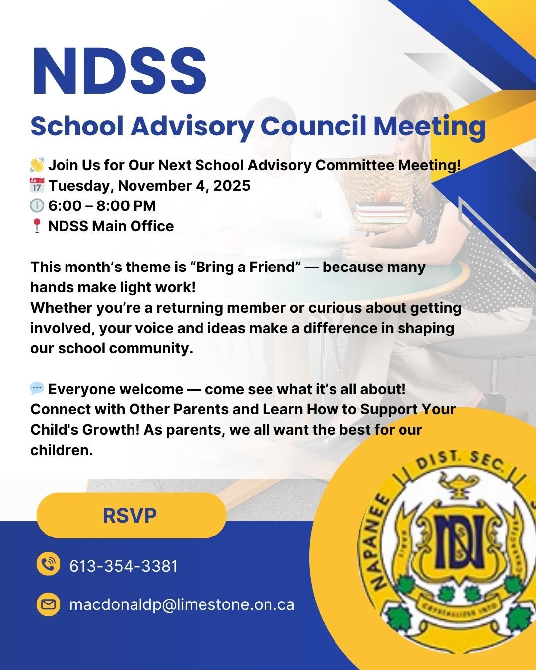 Blue And Yellow Modern Meeting Parent Instagram Post